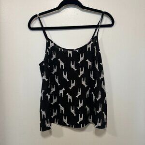 LA Hearts Sheer Giraffe Tank Top, Size Large